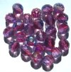 25 10mm Faceted Crystal Cranberry Montana AB Beads